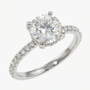 1.63ct  Color F - VS2 - .75ct - 14k White Gold Ring GIA US8315072 .