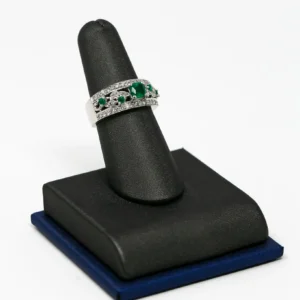 Emerald And Diamond Band 14k Gold