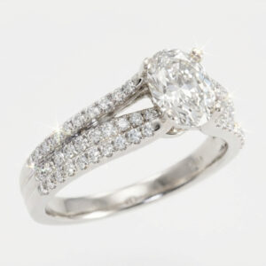 1.08ct Oval VS2 G, 1ctw 14k White Gold Diamond Ring EGL .