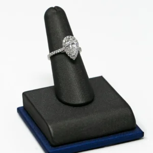 Pear Shape Halo In White Gold
